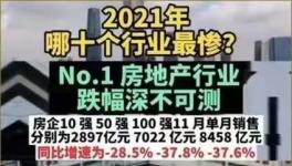 泪奔！2021年十大最惨行业排名来了！